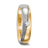 Partnerring 750/18 K Gelbgold, 750/18 K Weissgold Diamant 0.08 ct, tw-vsi-556646
