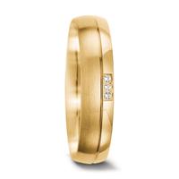 Partnerring 750/18 K Gelbgold Diamant 0.015 ct, 3 Steine, tw-vsi-556652