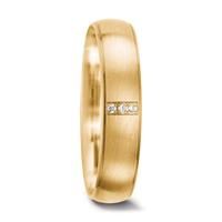 Partnerring 750/18 K Gelbgold Diamant 0.015 ct, 3 Steine, tw-vsi-556692