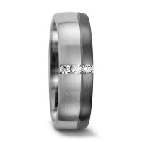 Partnerring 500 Palladium, 375/9 K Weissgold Diamant 0.075 ct, 3 Steine, tw-vsi-556708
