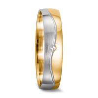 Partnerring 750/18 K Gelbgold, 750/18 K Weissgold Diamant 0.01 ct, tw-si-556811