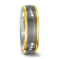 Partnerring Titan, 585/14 K Gelbgold Diamant 0.15 ct, 12 Steine, w-si-557168