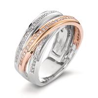 Fingerring 750/18 K Weissgold, 750/18 K Rotgold Diamant weiss, 0.30 ct, 79 Steine, Brillantschliff, w-si-558059
