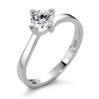 Solitär Ring 750/18 K Weissgold Diamant weiss, 0.10 ct, Brillantschliff, w-si-558225