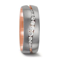 Partnerring 750/18 K Rotgold, 750/18 K Weissgold Diamant 0.24 ct, 11 Steine, tw-vsi-558483