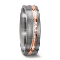 Partnerring Titan, 750/18 K Rotgold Diamant weiss, 0.05 ct, 5 Steine, w-si-560851