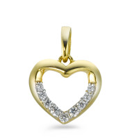 Anhänger 375/9 K Gelbgold, 375/9 K Weissgold Zirkonia weiss, 9 Steine Herz-562286