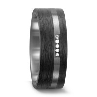 Partnerring Titan, Carbon Diamant weiss, 0.035 ct, 5 Steine, w-si-562533