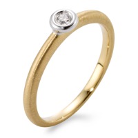 Solitär Ring 750/18 K Gelbgold, 750/18 K Weissgold Diamant 0.04 ct, w-si-563010