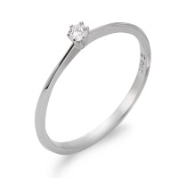 Solitär Ring 750/18 K Weissgold Diamant 0.07 ct, w-si-563017