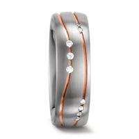 Partnerring 585/14 K Weissgold, 585/14 K Rotgold Diamant weiss, 0.06 ct, 9 Steine, w-si-563620