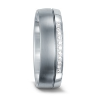 Partnerring Edelstahl Diamant weiss, 0.10 ct, 11 Steine, w-si-563827