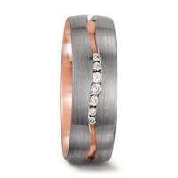 Partnerring 750/18 K Rotgold, 750/18 K Weissgold Diamant weiss, 0.061 ct, 7 Steine, tw-vsi-564237