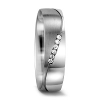 Partnerring 750/18 K Weissgold Diamant weiss, 0.03 ct, 6 Steine, w-si-564366
