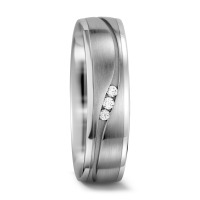 Partnerring 750/18 K Weissgold Diamant weiss, 0.033 ct, 3 Steine, w-si-564370