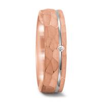 Partnerring 750/18 K Rosegold, 750/18 K Weissgold Diamant 0.02 ct, tw-si-564687