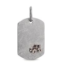 Gravuranhänger Edelstahl, Silber Traktor-567205