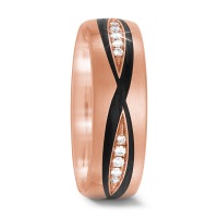 Partnerring 585/14 K Rotgold, Carbon Diamant 0.132 ct, 20 Steine, tw-si-567228