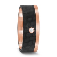 Partnerring 585/14 K Rosegold, Carbon Diamant 0.02 ct, tw-si-567230