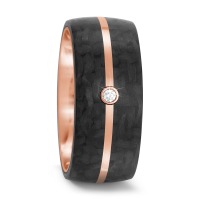 Partnerring 585/14 K Rosegold, Carbon Diamant 0.02 ct, tw-si-567234