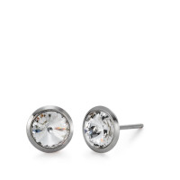 Ohrstecker Edelstahl Zirkonia weiss, 2 Steine Ø8 mm-567487