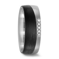 Partnerring Titan, Carbon Diamant 0.05 ct, 5 Steine, w-si-567668