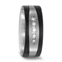 Partnerring Titan, Carbon Diamant 0.09 ct, 5 Steine, w-si-567696
