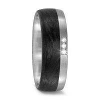 Partnerring 950 Palladium, Carbon Diamant 0.03 ct, 3 Steine, w-si-569200