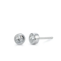 Ohrstecker Silber Zirkonia 2 Steine rhodiniert Ø5 mm-570023