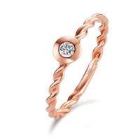 Solitär Ring 750/18 K Rotgold Diamant 0.07 ct, Brillantschliff, w-si-571029