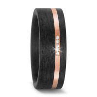 Partnerring 585/14 K Rosegold, Carbon Diamant 0.025 ct, 5 Steine, w-si-571405