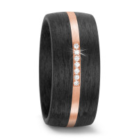 Partnerring 585/14 K Rosegold, Carbon Diamant 0.049 ct, 7 Steine, w-si-571407