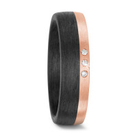 Partnerring 585/14 K Rosegold, Carbon Diamant 0.03 ct, 3 Steine, w-si-571409