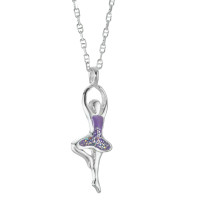 Halskette mit Anhänger Silber lackiert Ballett 36 cm-571863