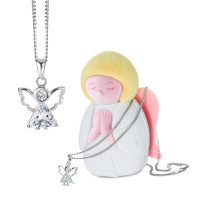Set Silber Zirkonia rhodiniert Engel 38 cm-571952