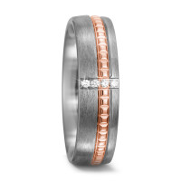 Partnerring Titan, 750/18 K Rotgold Diamant 0.04 ct, 4 Steine, w-si-572187