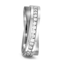 Partnerring 750/18 K Weissgold Diamant 0.15 ct, 15 Steine, tw-vsi-572380