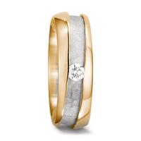 Partnerring 750/18 K Gelbgold, 750/18 K Weissgold Diamant 0.10 ct, w-vsi-572444