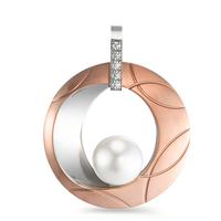 Anhänger Edelstahl Zirkonia 5 Steine rosé IP beschichtet Ø30 mm-572821