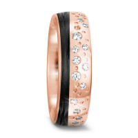 Partnerring 585/14 K Rosegold, Carbon Diamant 0.156 ct, 20 Steine, tw-si-573073