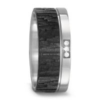 Fingerring Titan, Carbon Diamant 0.03 ct, 3 Steine, w-si-573672