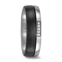 Partnerring Titan, Carbon Diamant 0.05 ct, 5 Steine, w-si-573959