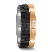Partnerring Titan, Bronze, Carbon Diamant weiss, 0.03 ct, 3 Steine, w-si-574864