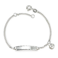 Gravurarmband Silber Zirkonia 2 Steine rhodiniert 14-16 cm verstellbar-575369