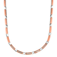 Collier Edelstahl Zirkonia IP beschichtet 42-45 cm verstellbar-575424