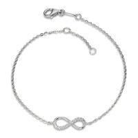 Armband 750/18 K Weissgold Zirkonia 8 Steine Infinity 16-18 cm verstellbar-577425