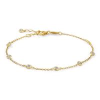 Armband 750/18 K Gelbgold Zirkonia 8 Steine 16-18 cm verstellbar Ø3 mm-577427