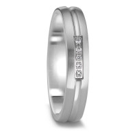 Partnerring Edelstahl Zirkonia 5 Steine-578288
