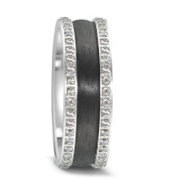 Partnerring Edelstahl, Carbon Zirkonia-578293
