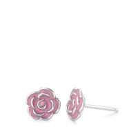 Ohrstecker Silber rhodiniert Rose Ø8 mm-580147
